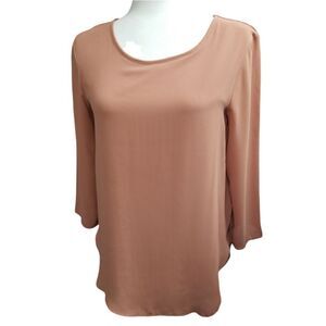 Ann Taylor Sheer 3/4 Sleeve Slit Sides Size XS